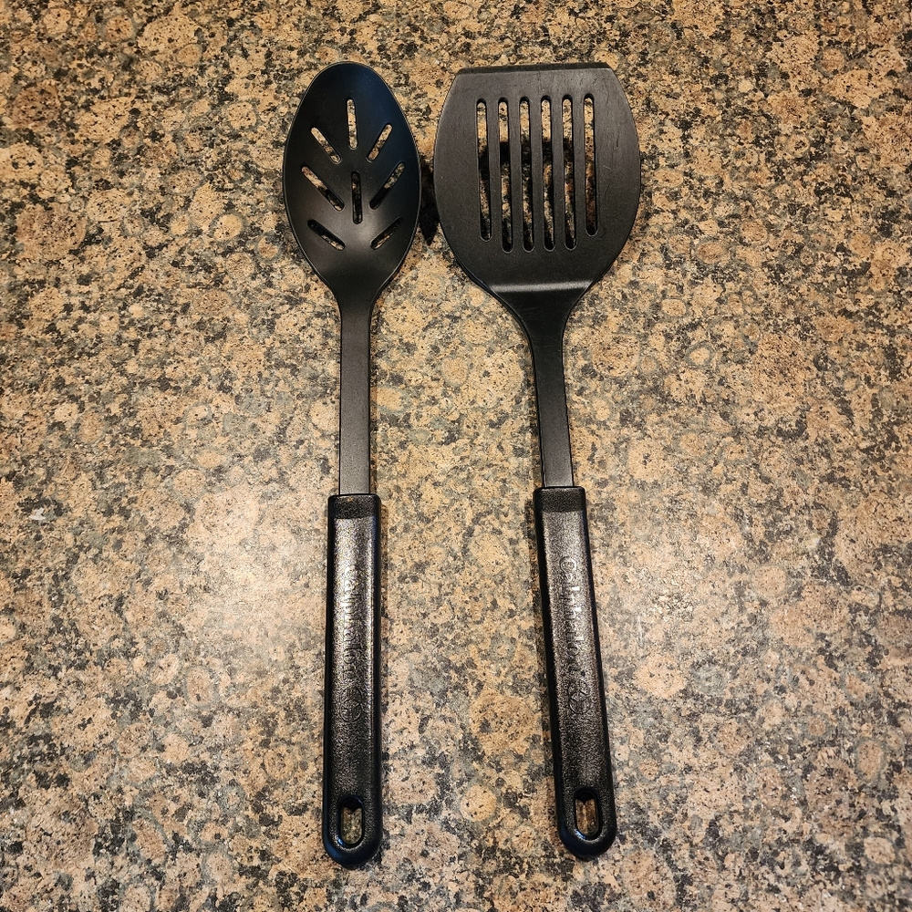 Calphalon Black Slotted Spoon and Spatula Set